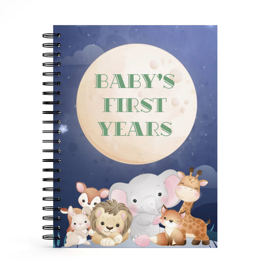 Baby First Years Book Hidden Spiral Binding Baby Memory Journal For Birth Record Moments & Memories.