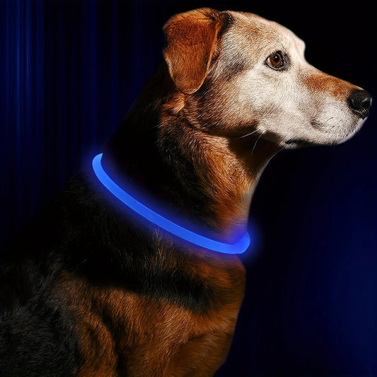 Dog LED Light Collar Luminous Anti-Lost Dog Collar USB Rechargeable Dog Necklace Collar